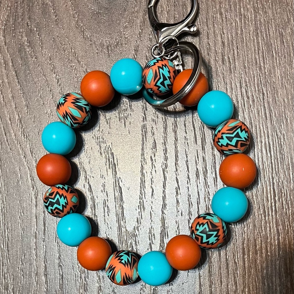 Turquoise Aztec keychain